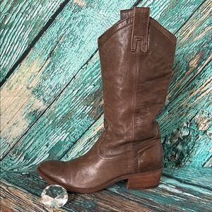 Frye Brown Leather Heeled Boots
